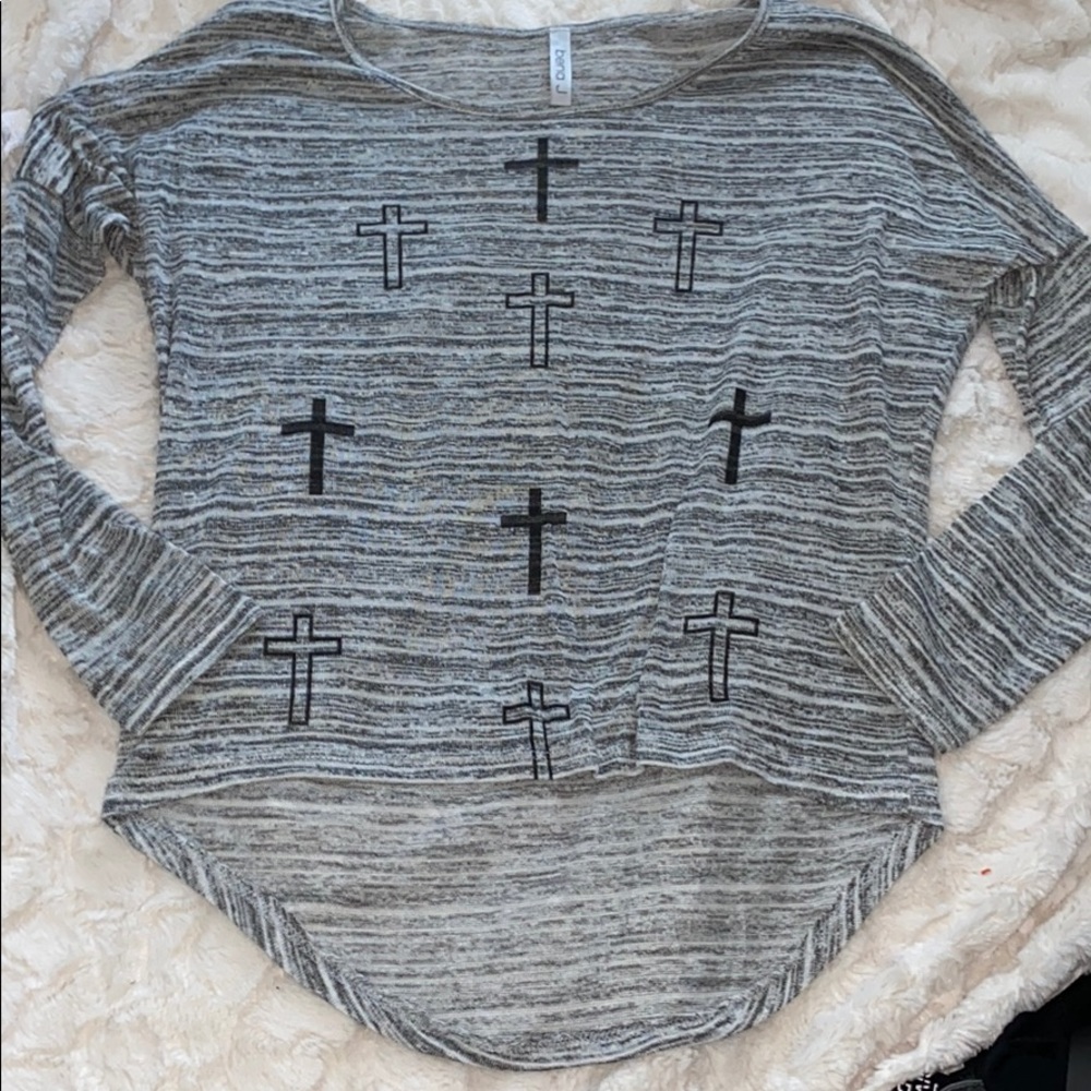 Cross print top